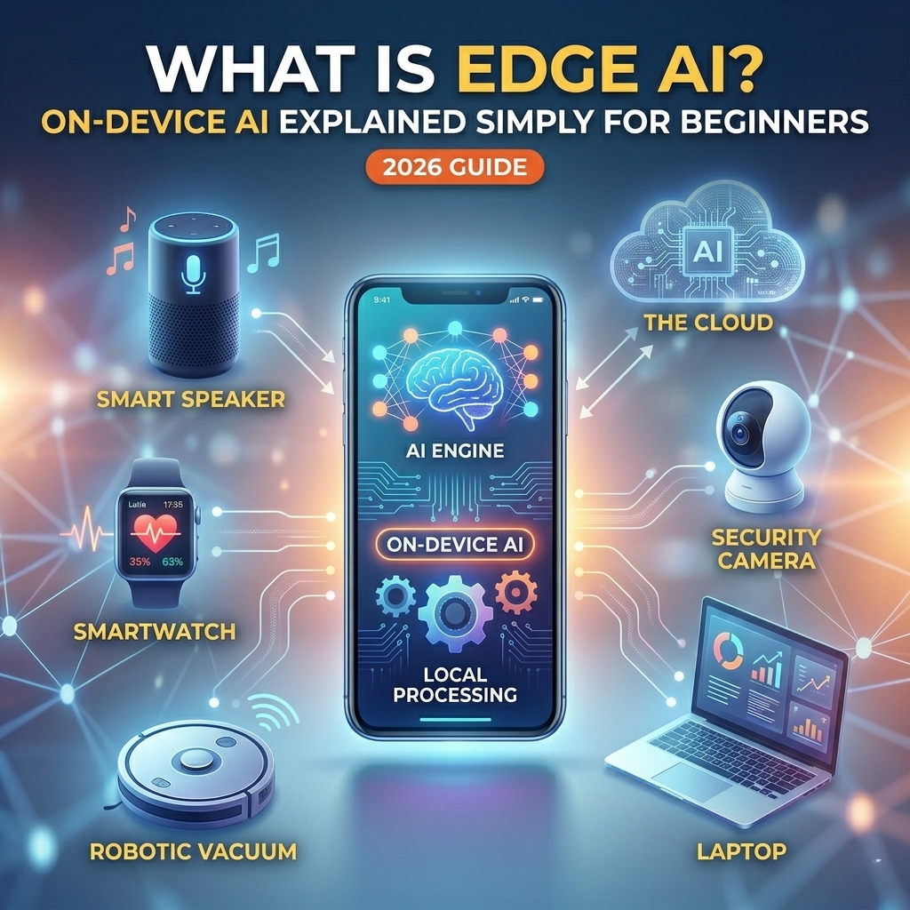 Home What Is Edge AI? On-Device AI Explained Simply for Beginners (2026 Guide)